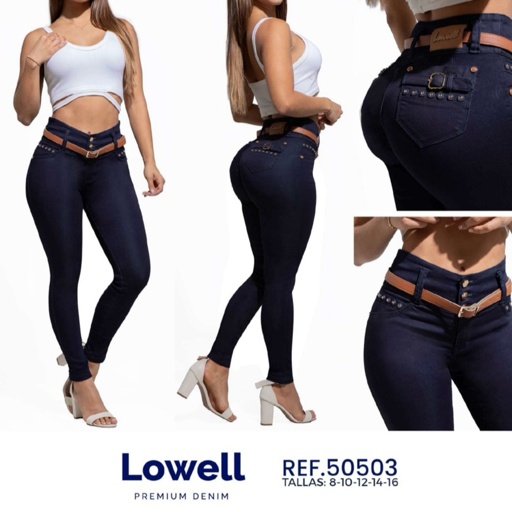 Women's Dark Blue Jeans Colombian Push Up